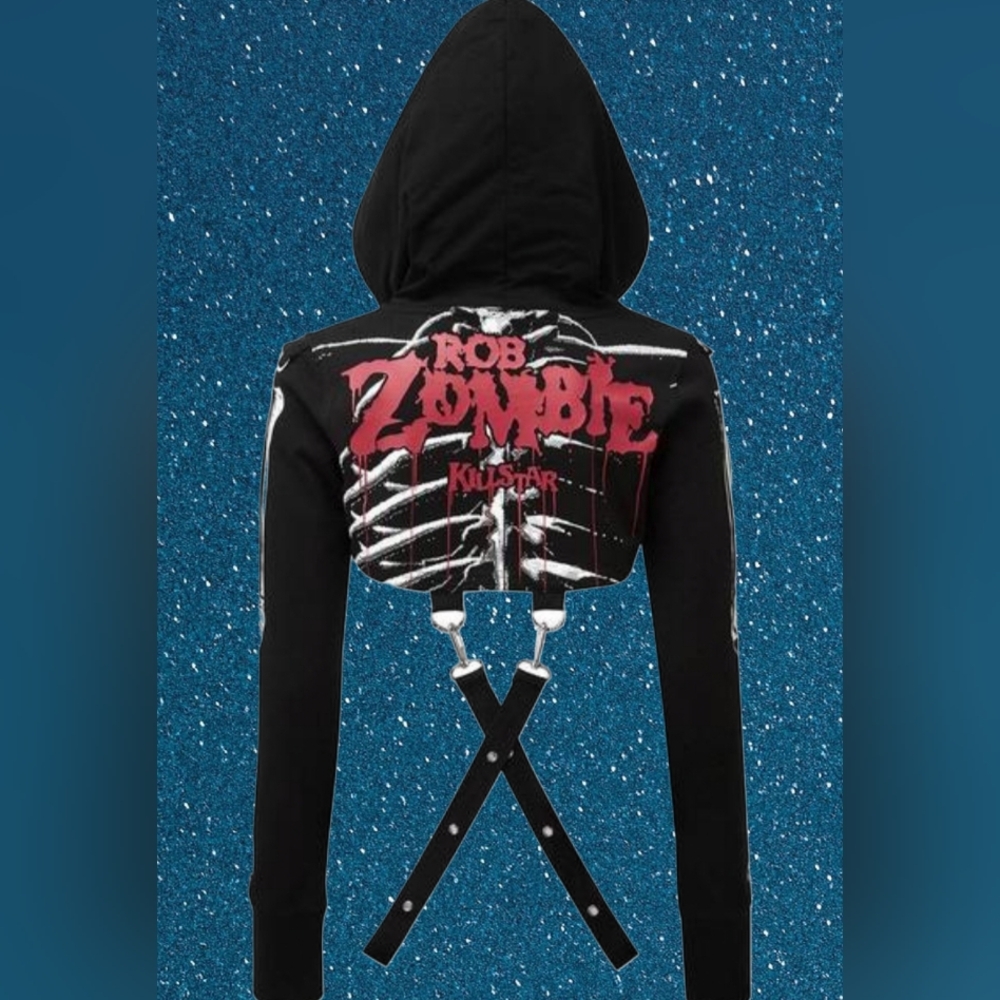Rob Zombie X Killstar Dead Girl Hooded Crop Top Size S